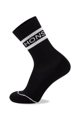 Mons Royale Signature Crew Sock-Black / White-Unisex