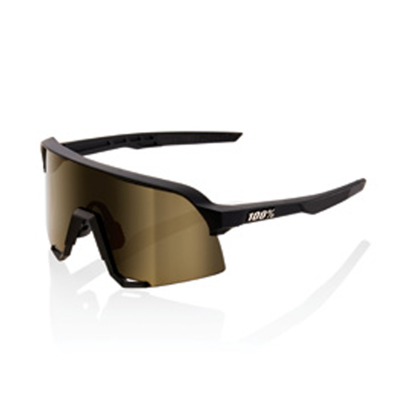 100% S3 Glases Soft Tact black-Soft gold mirror
